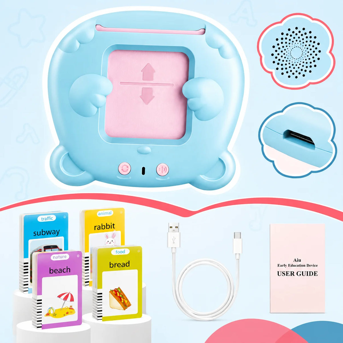 Talking Sight Words Flash Cards Educational Speech Therapy Learning Toy