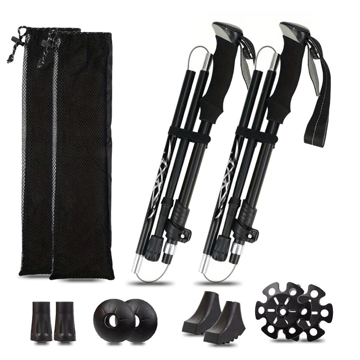 Ultralight Aluminum Folding Trekking Pole for Hiking and Mountaineering