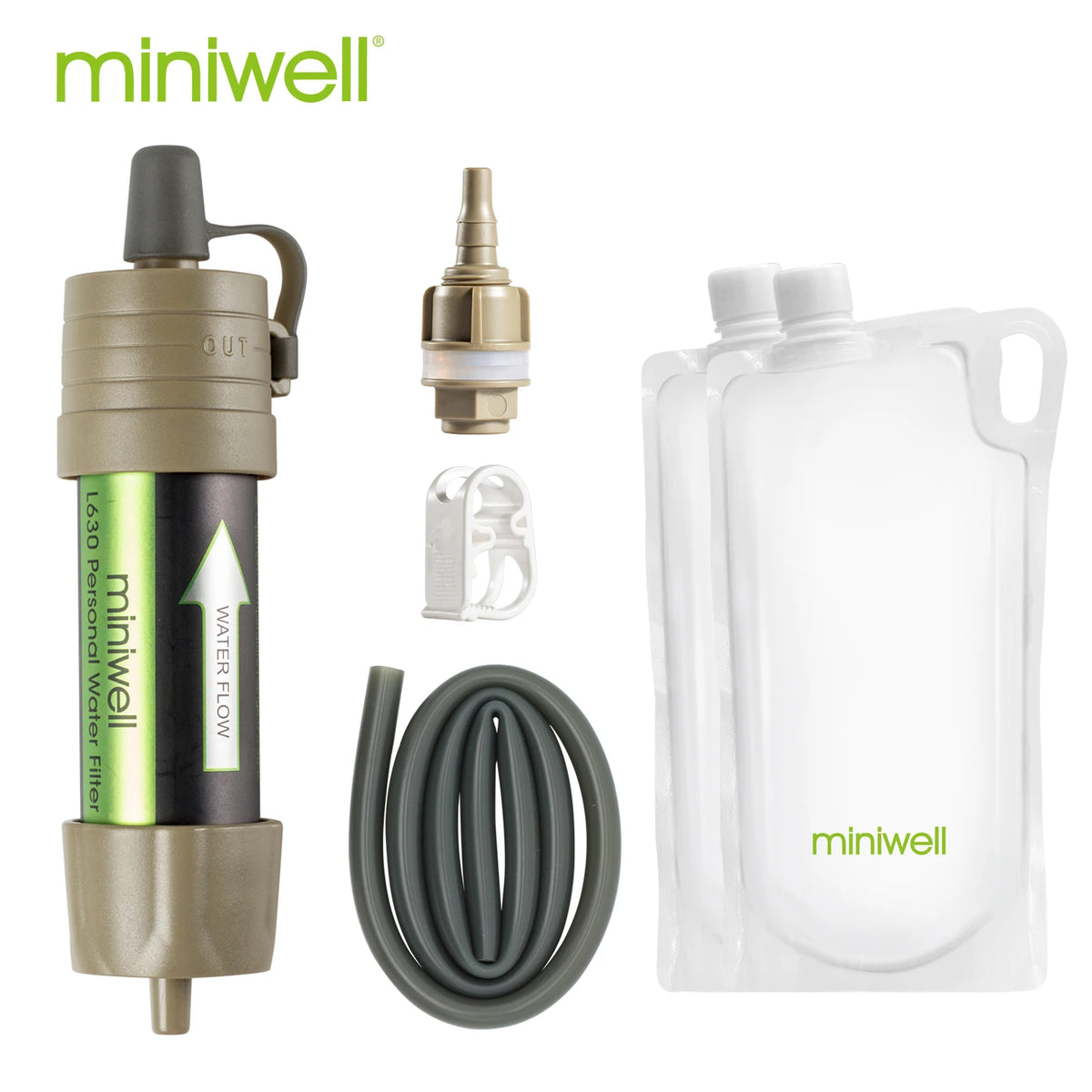Miniwell L630 Personal Camping Purification Water Filter Straw for Survival or Emergency Supplies