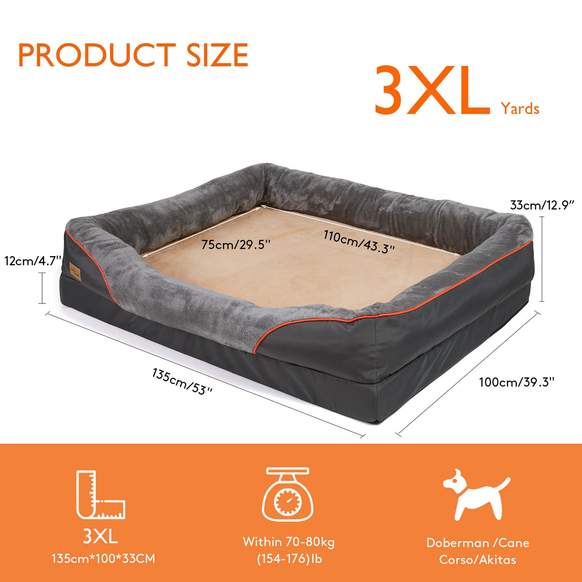 Bingopaw Soft Fleece Dog Bed With Removable Washable Cover