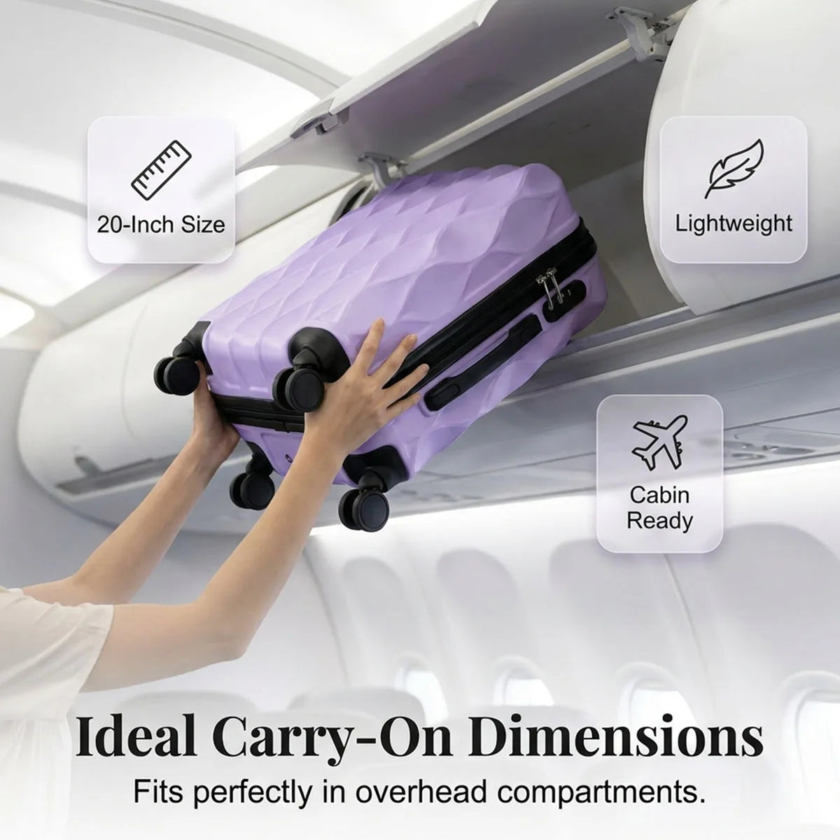 Spinner Hardshell Luggage Set With Carry On And TSA Lock