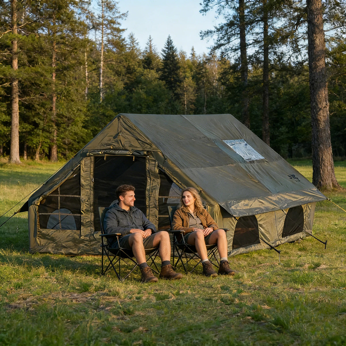 PAKICETUS All Season Inflatable Camping Tent With Manual Hand Pump