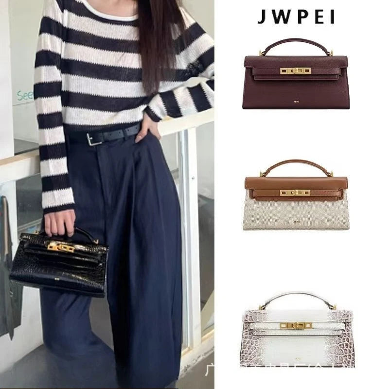 JW PEI Crocodile Embossed Top Handle Crossbody Handbag