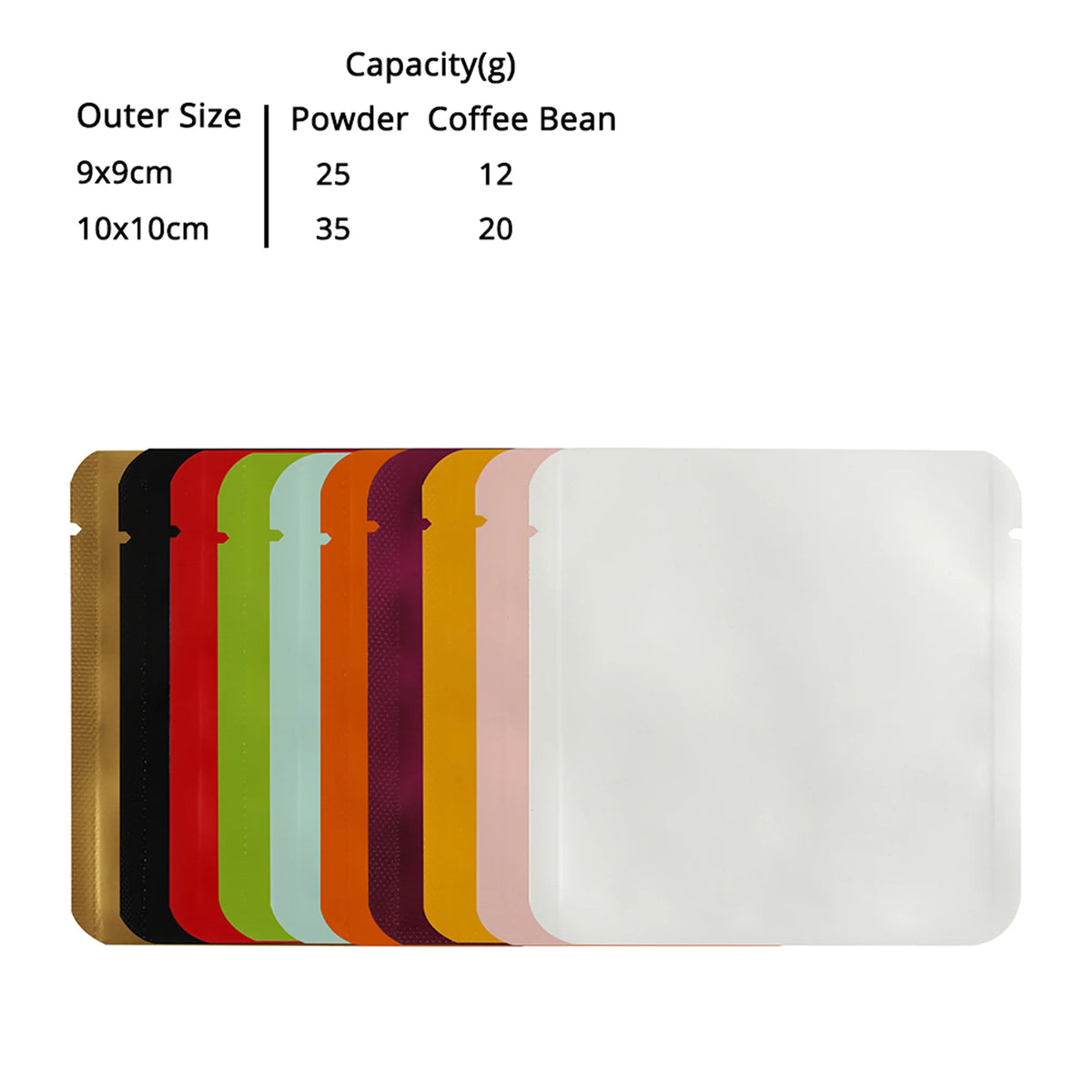 VoluPack Aluminum Foil Mylar Tear Notch Heat Seal Storage Pouches