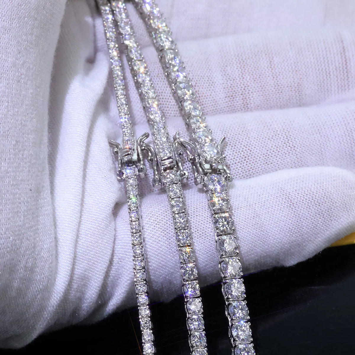 LYEE CYEE Sterling Silver VVS Moissanite Tennis Chain Necklace