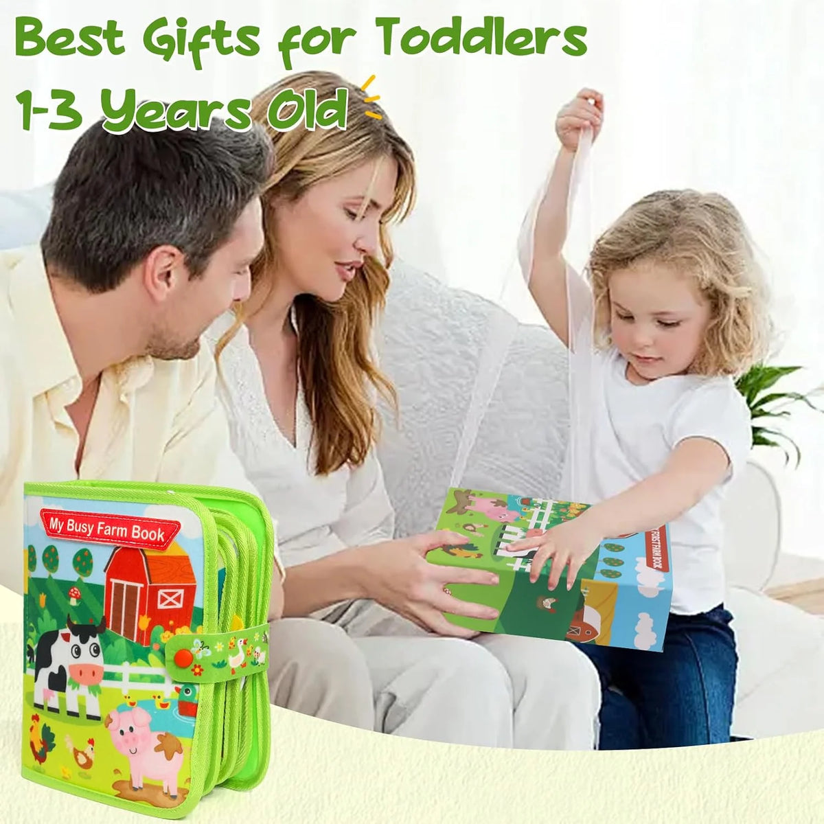 Montessori Farm Busy Book Sensory Learning Toy for Toddlers