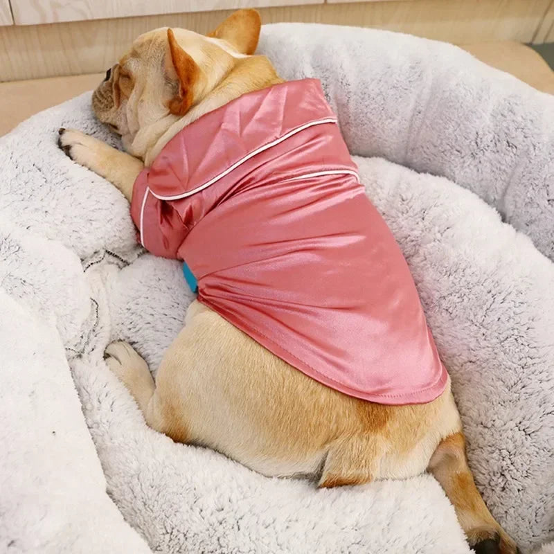 Dog Soft Silk French Bulldog Pajamas Pet Dog Shirts For Small Dogs Shirt Cat Pajamas Clothing