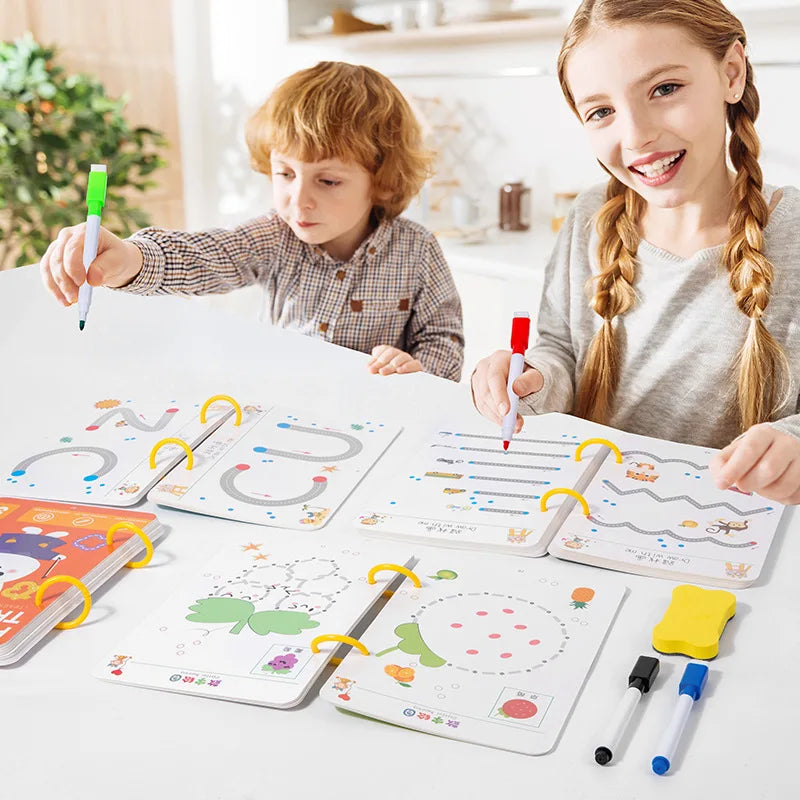 Magical Tracing Workbook Montessori Pen Control Training Books Reusable Magic Practice Copybook Children Drawing Education Toys