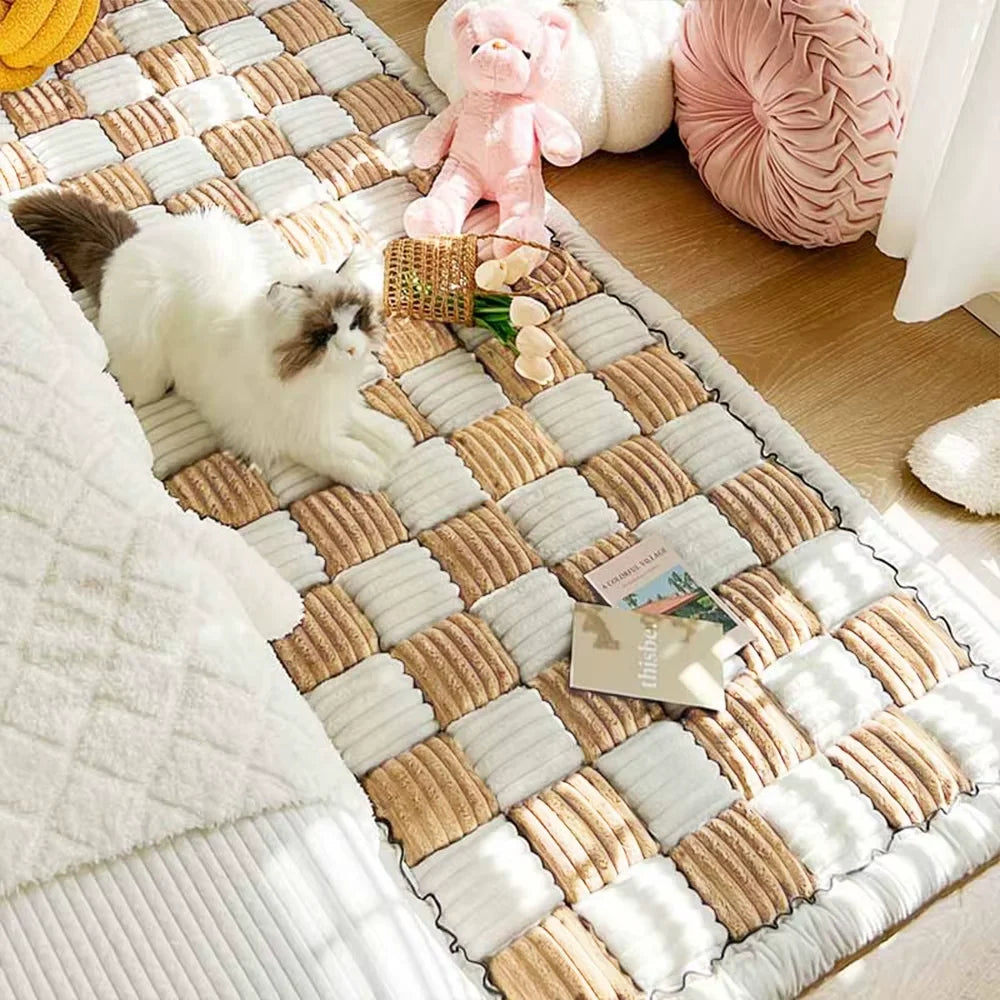 CWV Waterproof Anti Slip Coral Fleece Pet Bed Mat Cover