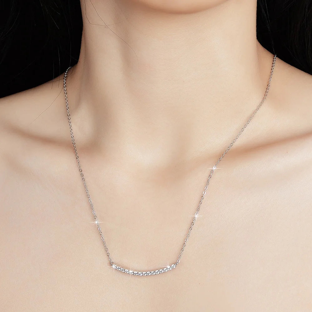CBTB Sterling Silver Moissanite Pendant Necklace for Women Jewelry