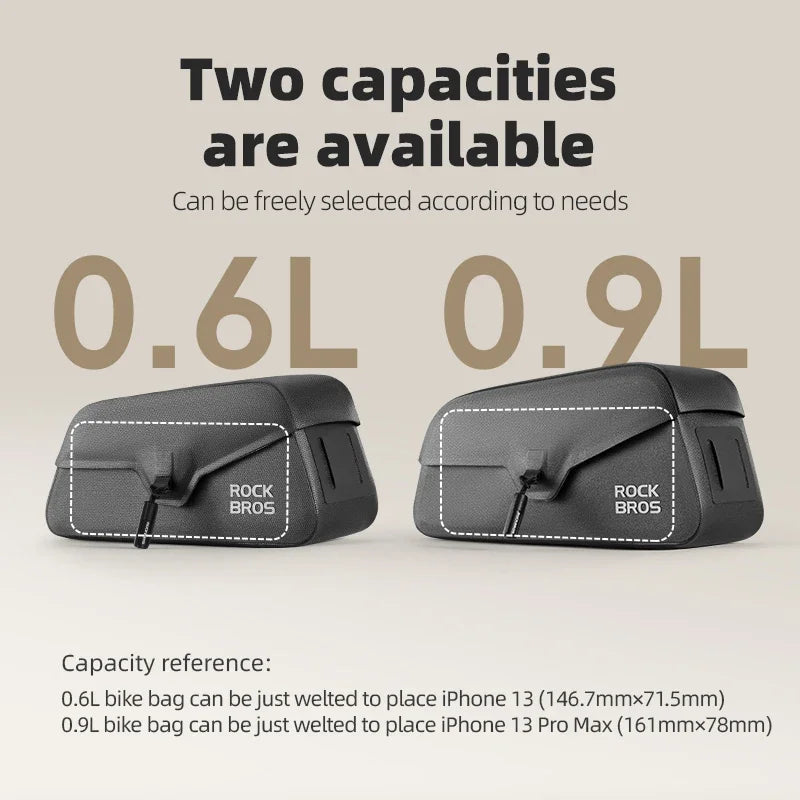 ROCKBROS Magnetic Waterproof Bike Top Tube Bag With Easy Access