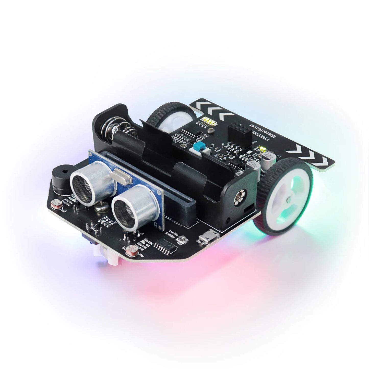 Freenove Micro:Rover Kit for BBC micro:bit V2, Obstacle Avoidance, Light-tracing, Line-tracking, Remote Control, Blocks Python