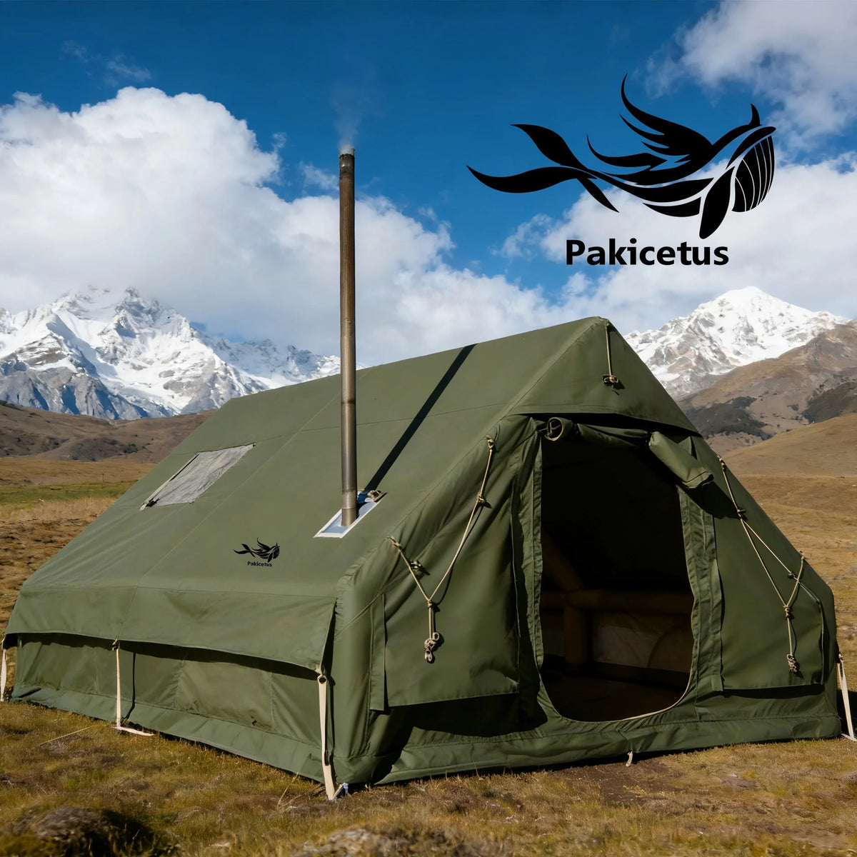 PAKICETUS All Season Inflatable Camping Tent With Manual Hand Pump