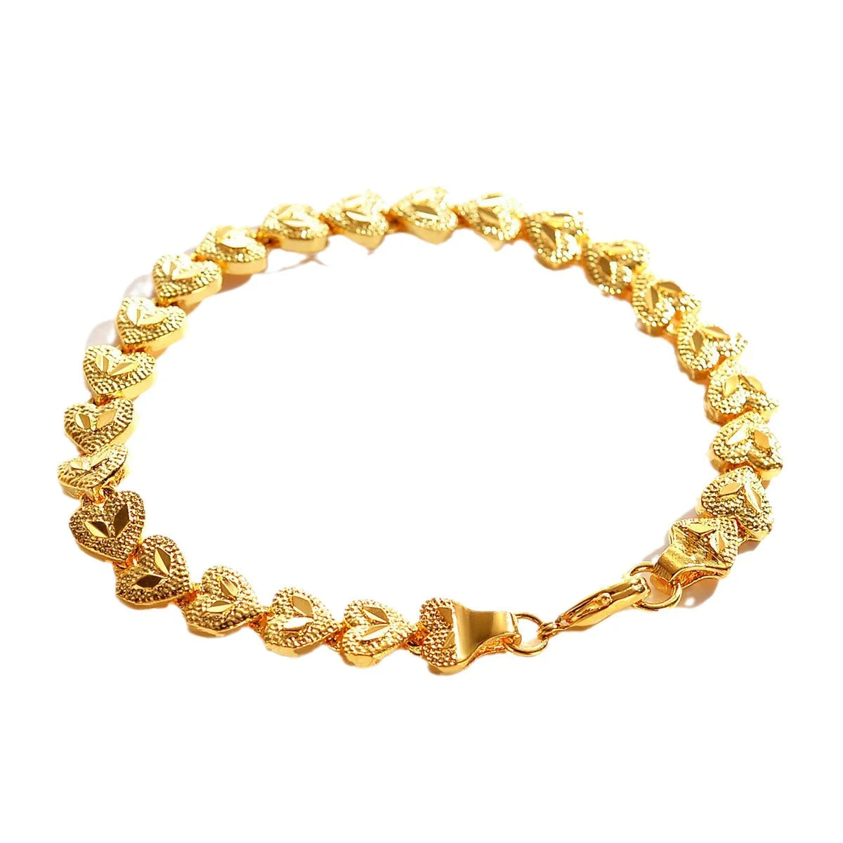 8MM Heart Love Bracelet Women Watch Chain Women 24K Gold AU999 - Fashion Watch Band Design, Daily Office Wear