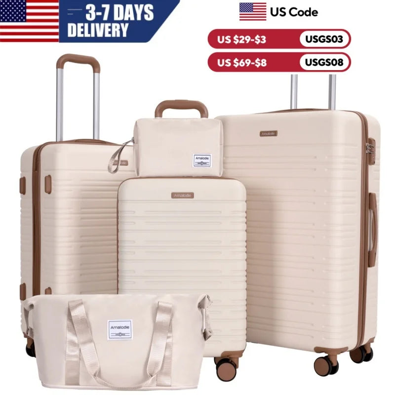 Travelhouse Spinner Luggage Set With Hard Shell And TSA Lock