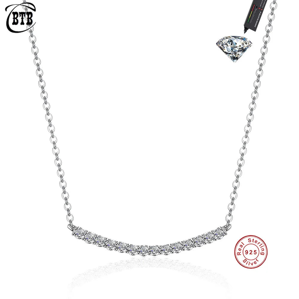 CBTB Sterling Silver Moissanite Pendant Necklace for Women Jewelry