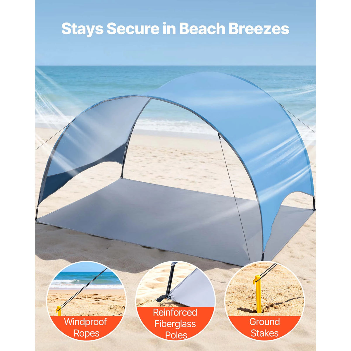 SucceBuy UPF 50 Beach Tent Sun Shelter for Outdoor Camping