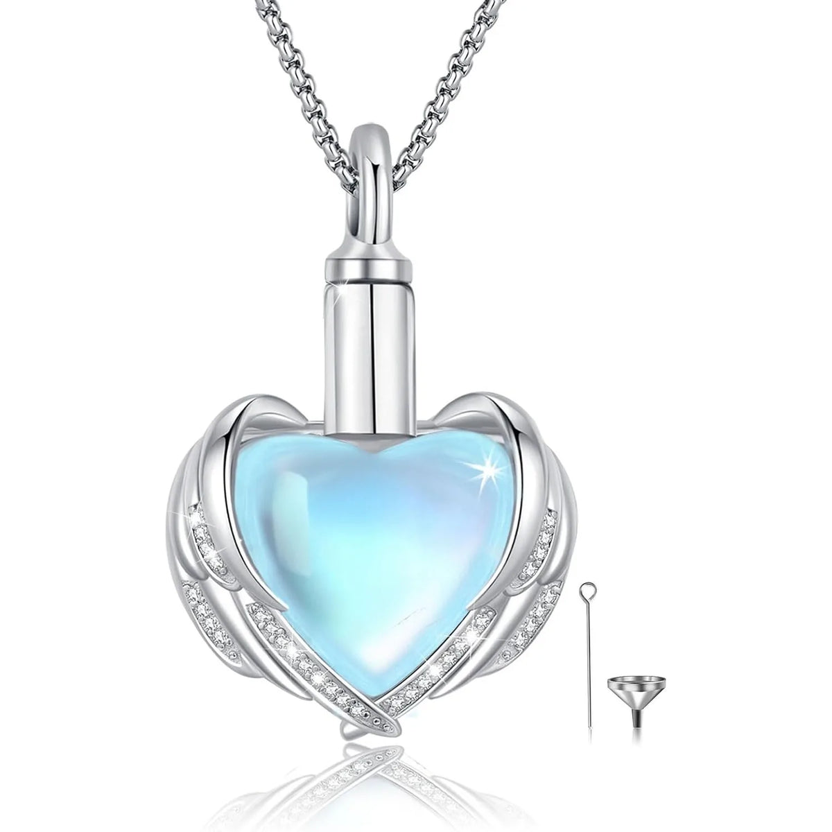 DRINSPER Sterling Silver Cremation Urn Necklace Memorial Pendant for Ashes