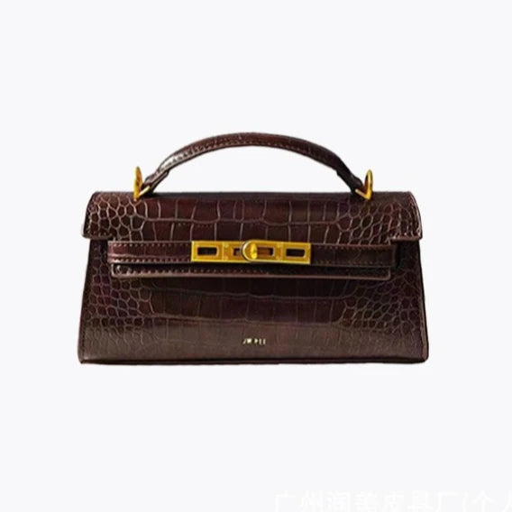 JW PEI Crocodile Embossed Top Handle Crossbody Handbag