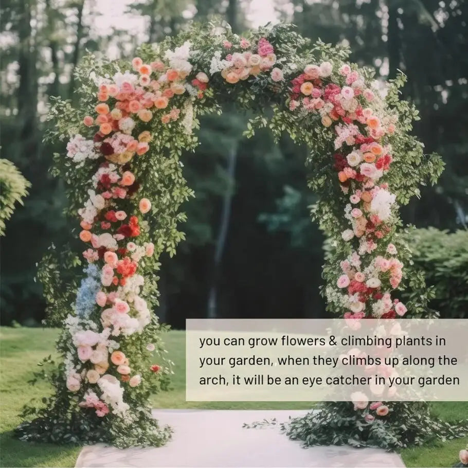 Wisfor Metal Garden Arch Trellis for Climbing Plants and Weddings