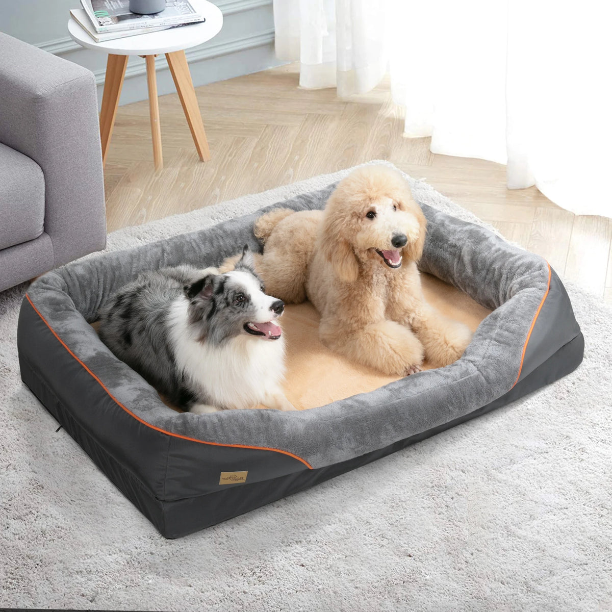 Bingopaw Soft Fleece Dog Bed With Removable Washable Cover