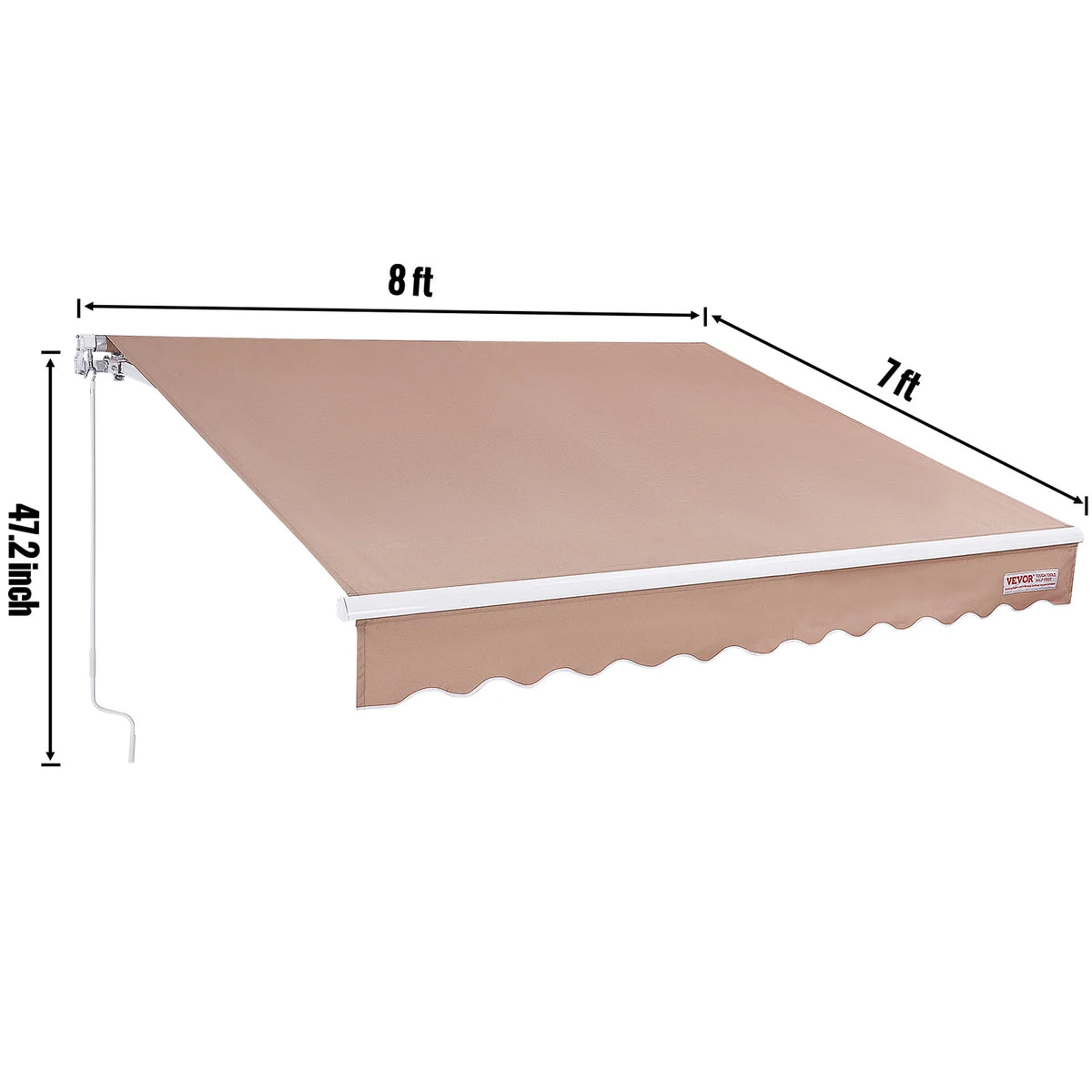 SucceBuy Manual Retractable Patio Awning With UV Protection