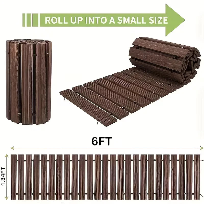 Portable Roll Up Wooden Garden Pathway for Outdoor Spaces