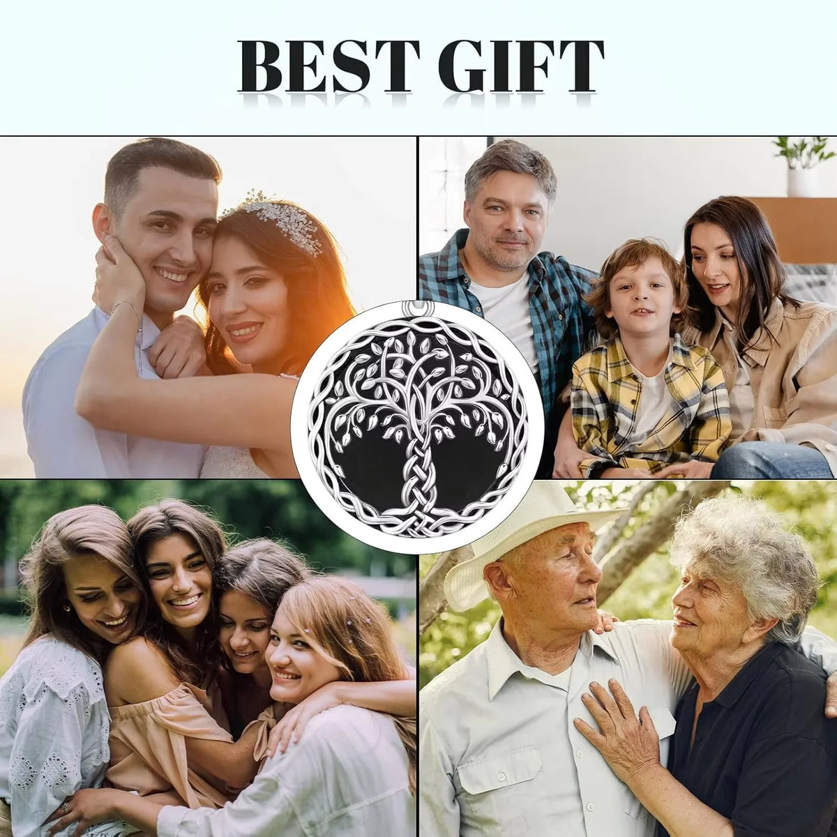 DRINSPER Sterling Silver Tree Of Life Celtic Knot Pendant Necklace