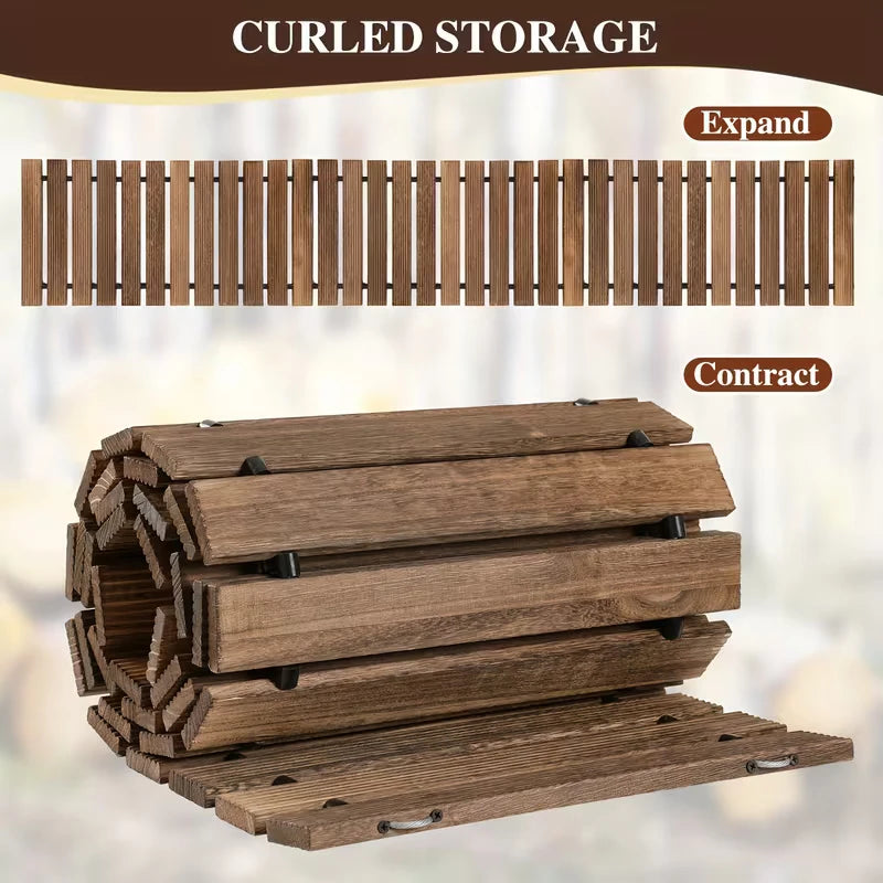 Portable Roll Up Wooden Garden Pathway for Outdoor Spaces