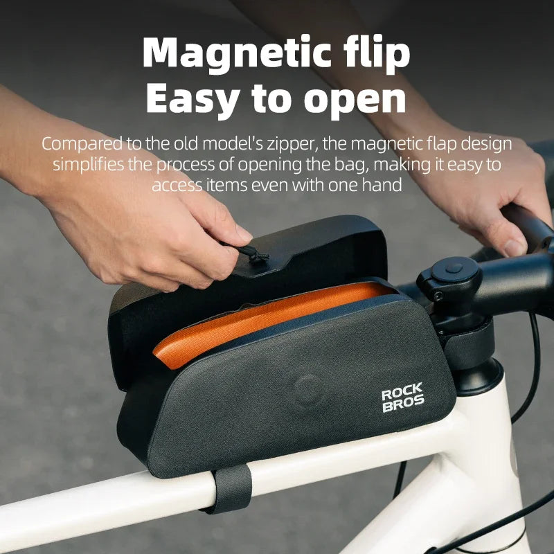 ROCKBROS Magnetic Waterproof Bike Top Tube Bag With Easy Access