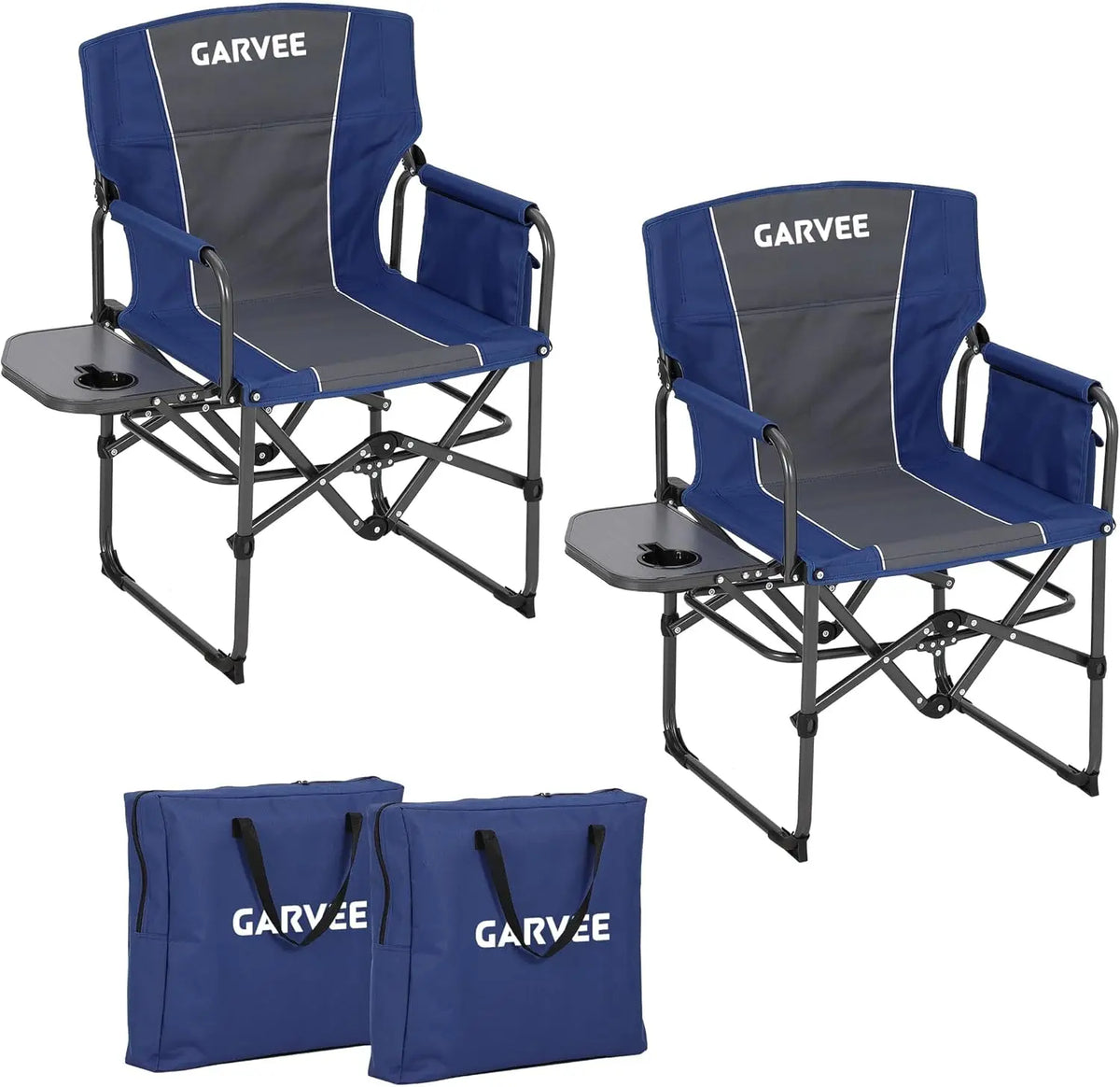 HiMISS Heavy Duty Folding Camping Directors Chair With Side Table