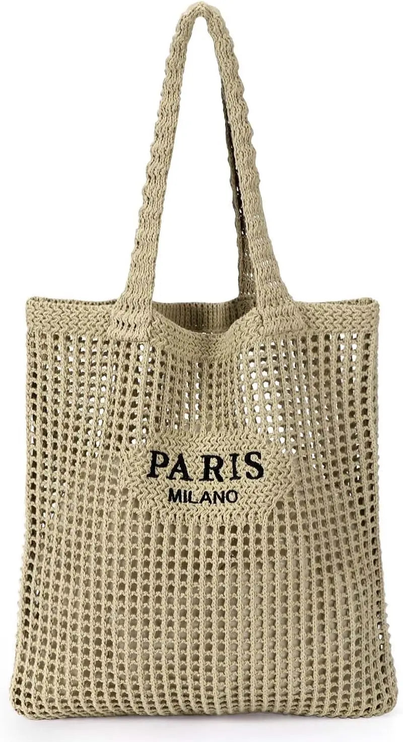 HATISAN Crochet Mesh Tote Bag for Beach and Everyday Travel