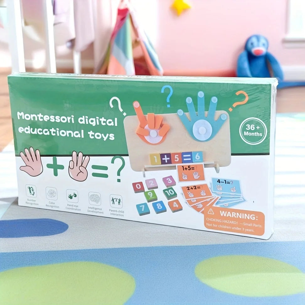 Finger Counting Math Toys for Toddler Montessori Educational Learning Number Blocks Toy Arithmetic Teaching Aids Kids Gift
