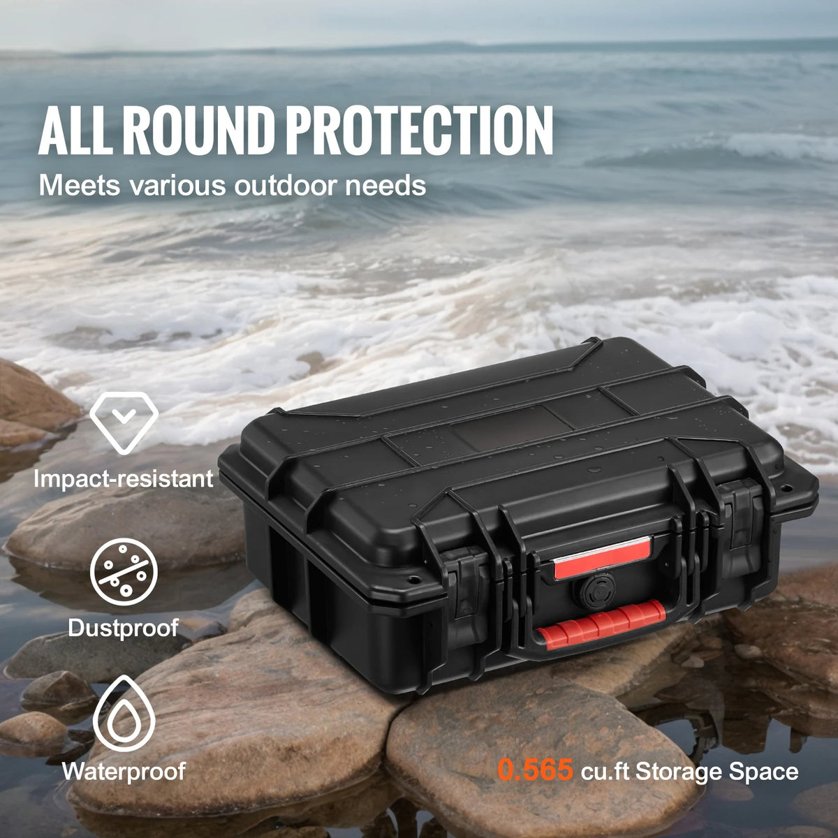 SucceBuy Waterproof Hard Case With Customizable Protective Foam Lining