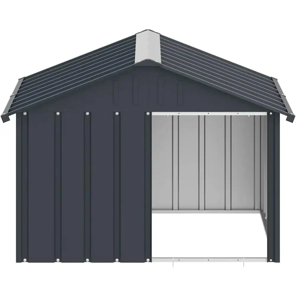 Dog House, Outdoor Pet Kennel with Weather Proo Roo, Durable Outdoor Puppy Shelter Kennel or Pet, Anthracite Galvanized Steel