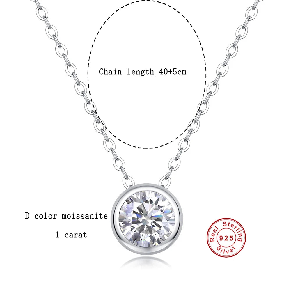 CBTB Sterling Silver Moissanite Cross Pendant Necklace