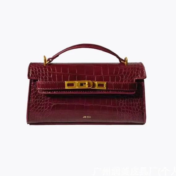 JW PEI Crocodile Embossed Top Handle Crossbody Handbag