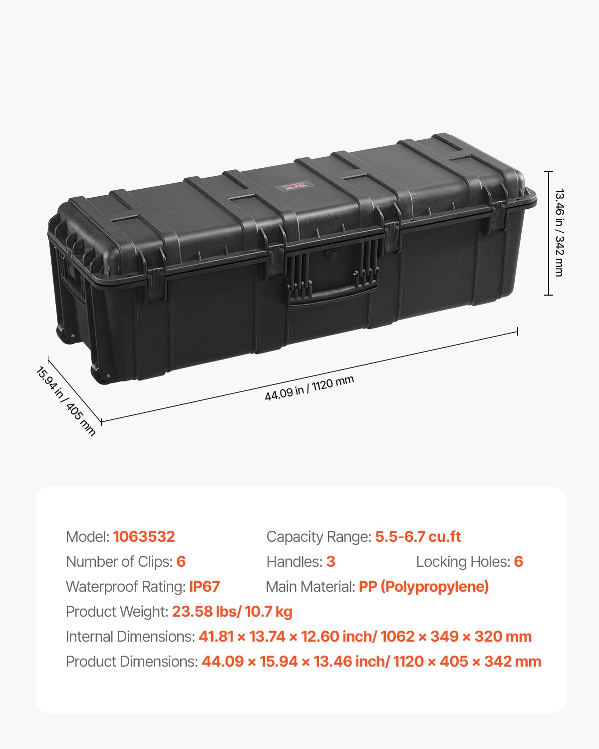 SucceBuy Waterproof Hard Case With Customizable Protective Foam Lining