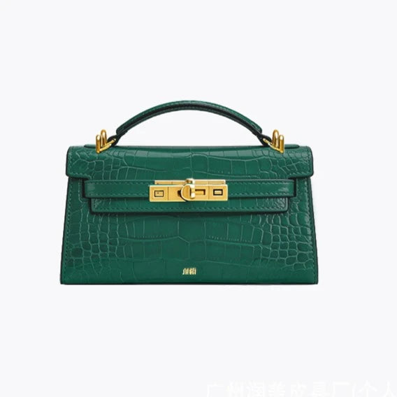 JW PEI Crocodile Embossed Top Handle Crossbody Handbag