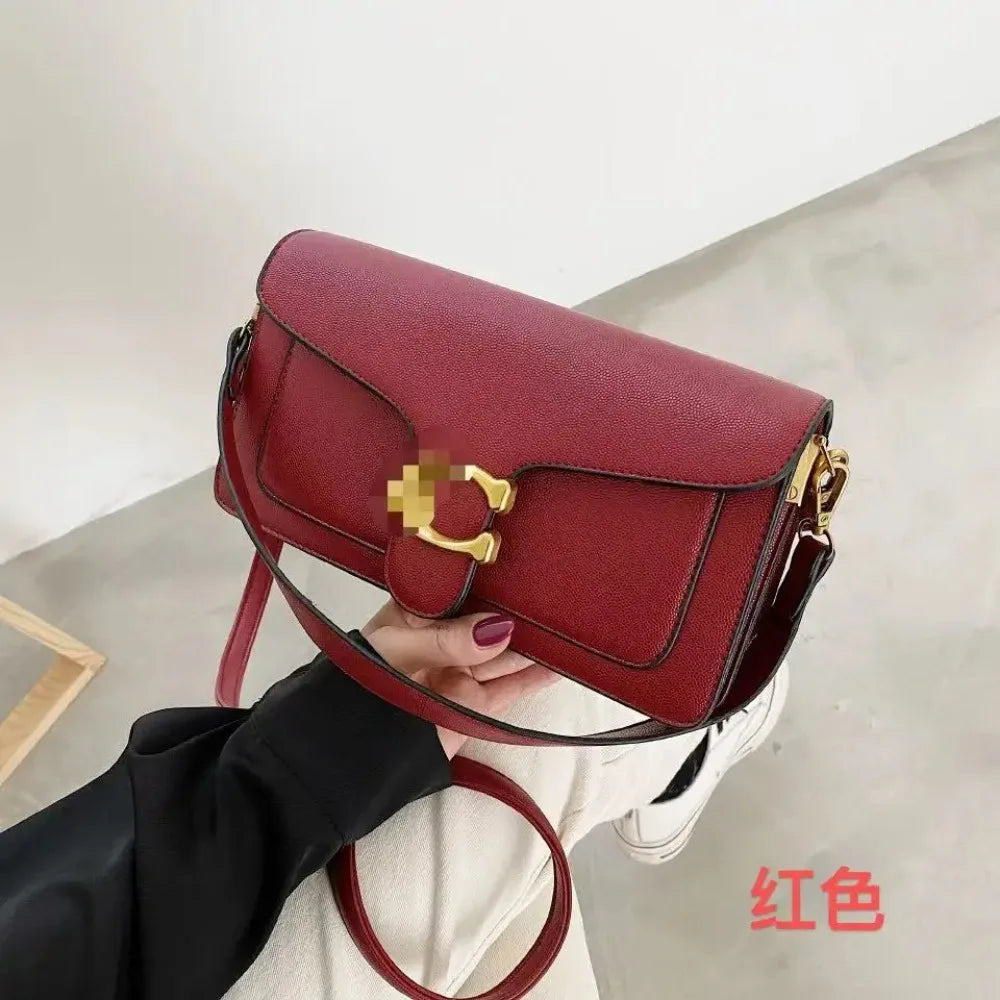2026 new classic messenger bag, niche handbag, high-quality pure color simple small square bag, commuting shoulder bag