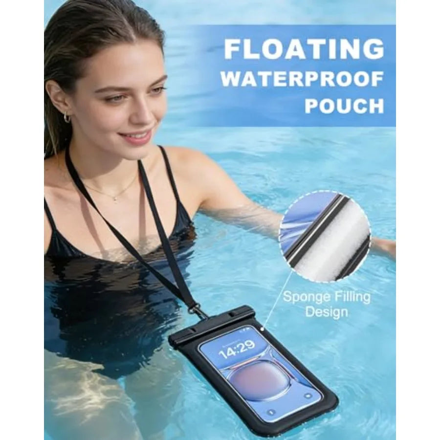 Floating Waterproof Phone Pouch With Lanyard For Smartphones