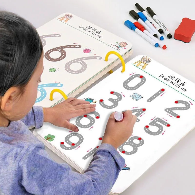 Magical Tracing Workbook Montessori Pen Control Training Books Reusable Magic Practice Copybook Children Drawing Education Toys