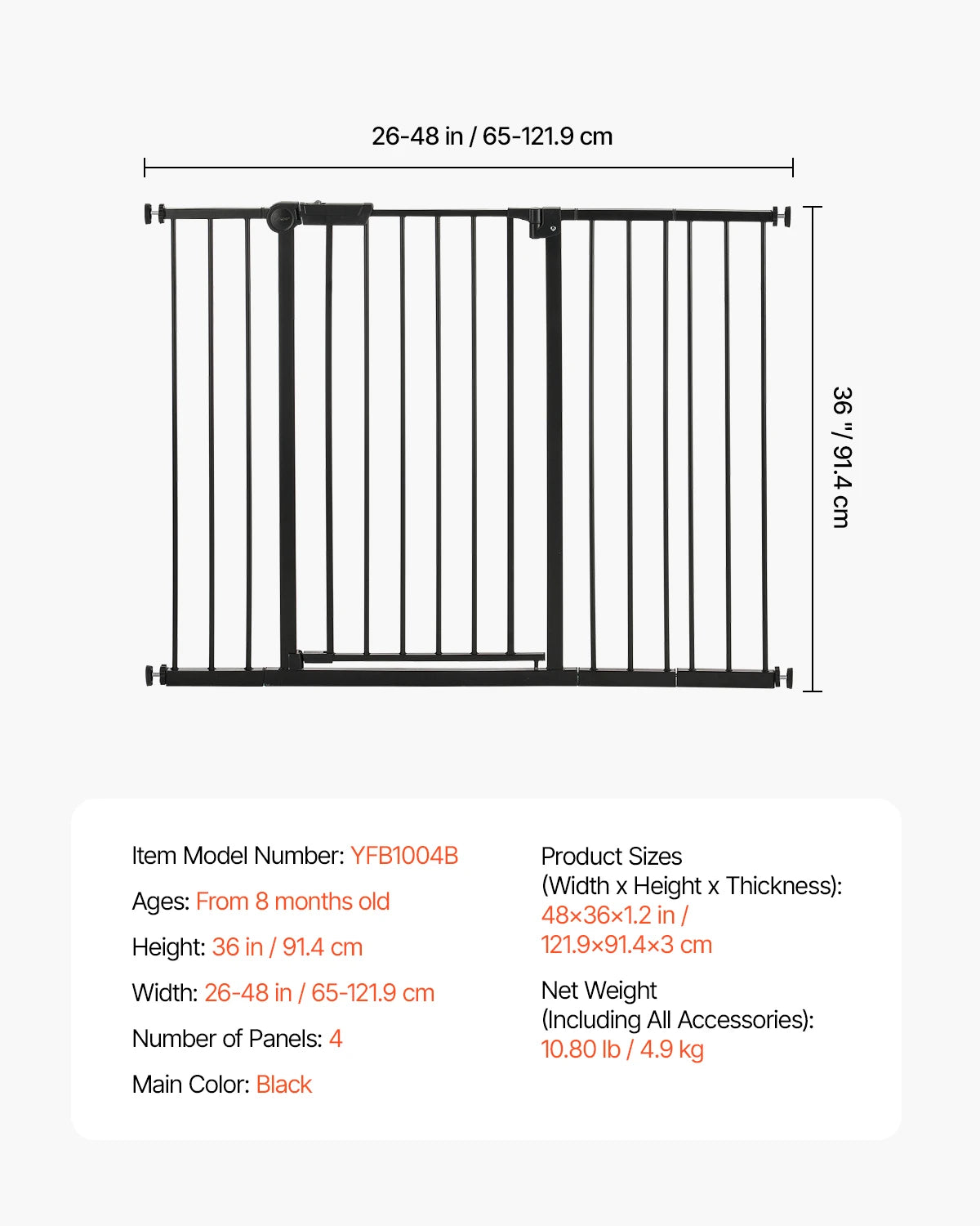 SucceBuy Baby Gate Pressure Mount Walk Through Doorways