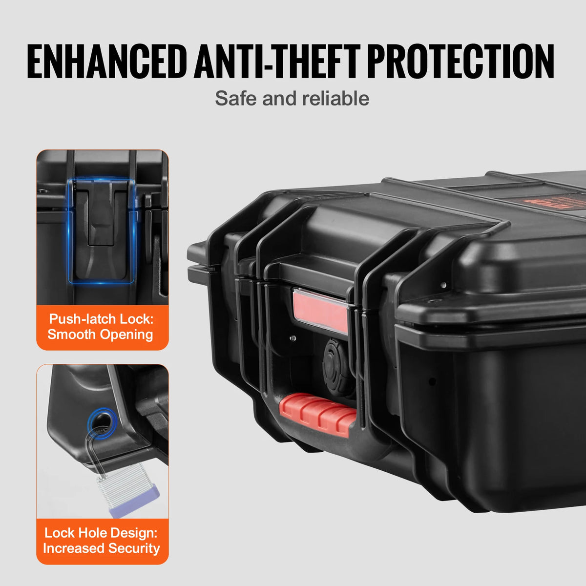 SucceBuy Waterproof Hard Case With Customizable Protective Foam Lining