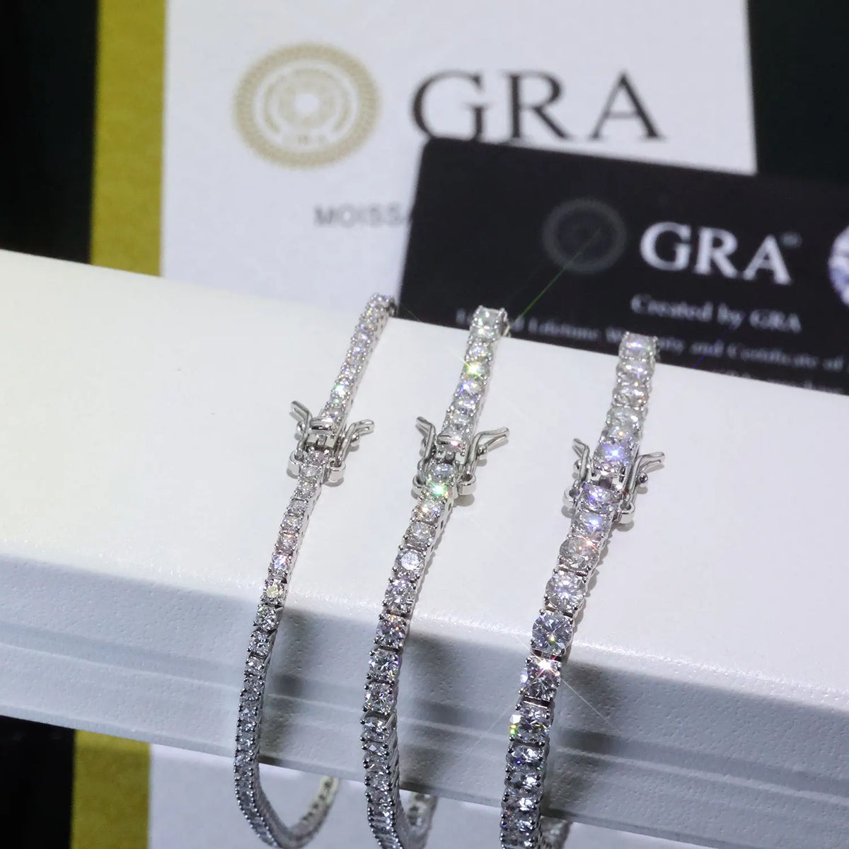 LYEE CYEE Sterling Silver VVS Moissanite Tennis Chain Necklace