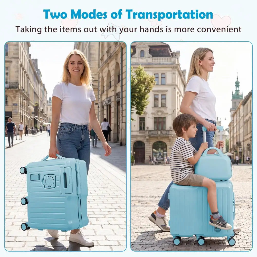 SANWOOD Toddler Ride On Luggage With Foldable Footrest