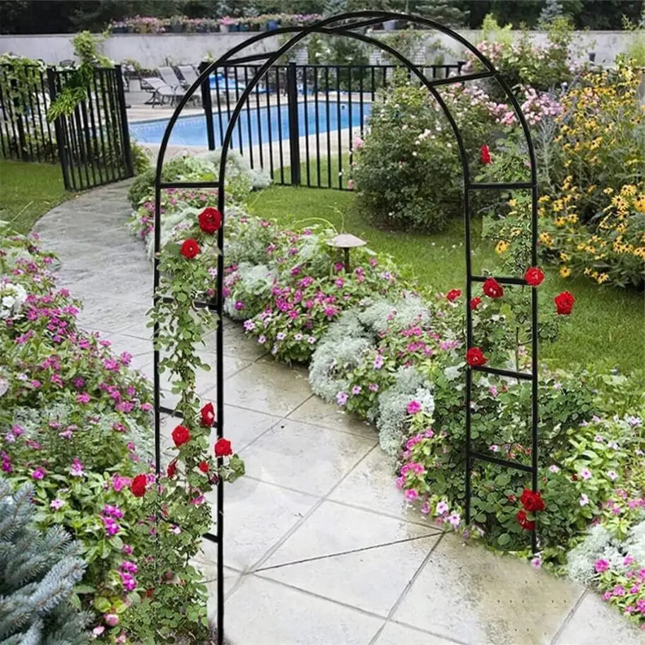 Wisfor Metal Garden Arch Trellis for Climbing Plants and Weddings