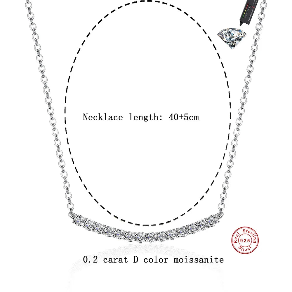 CBTB Sterling Silver Moissanite Pendant Necklace for Women Jewelry