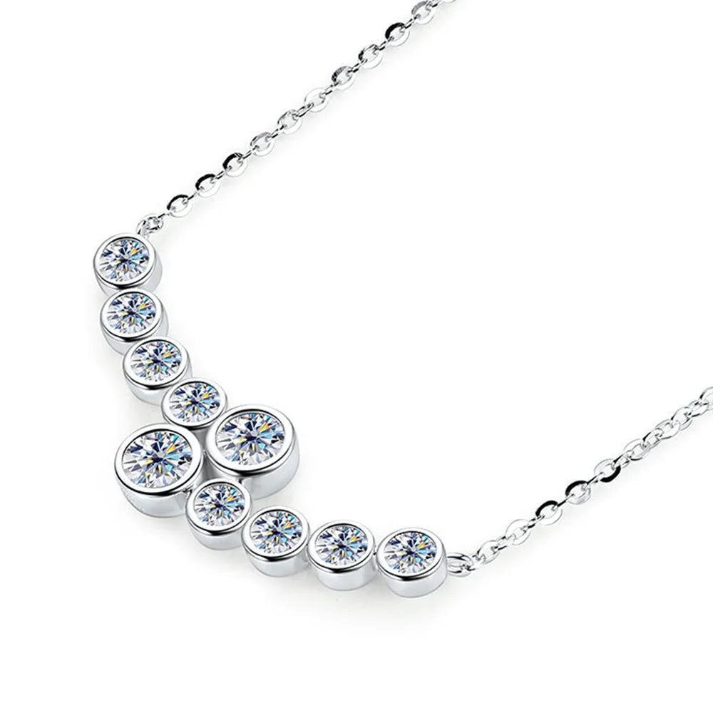 CBTB Moissanite Symmetrical Pendant Necklace in Sterling Silver