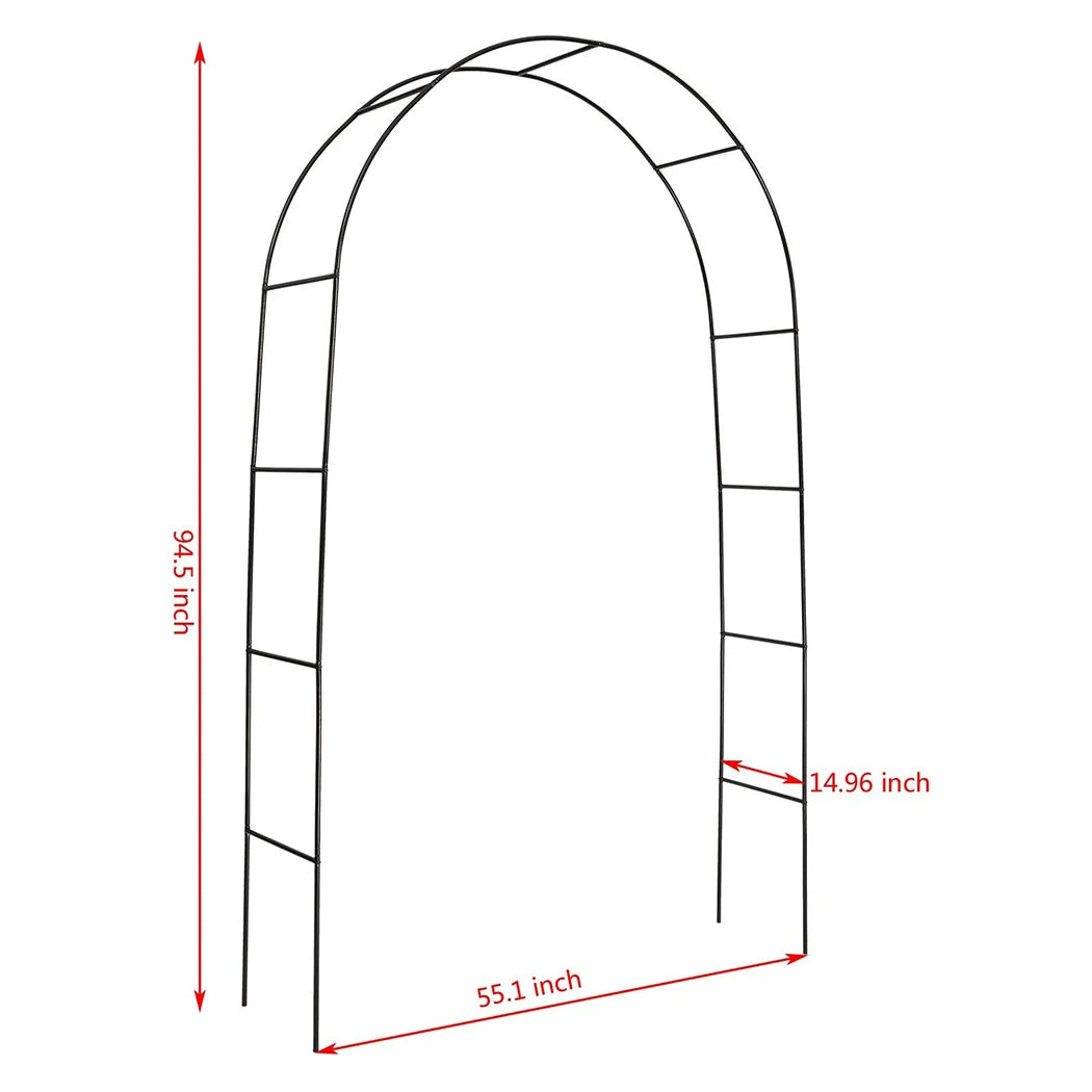 Wisfor Metal Garden Arch Trellis for Climbing Plants and Weddings